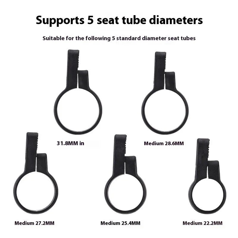 Plastic anti-theft positioning taillight bracket for bicycle seat post with reflective light in red