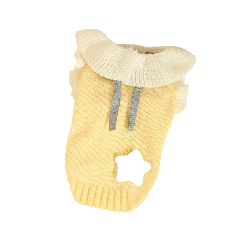 Autumn pet puppy sweater in acrylic, yellow XINGX style, for small dogs, size XS-XL