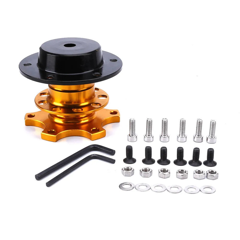Car modification steering wheel quick release adapter in five colour options: black, red, blue, silver, gold