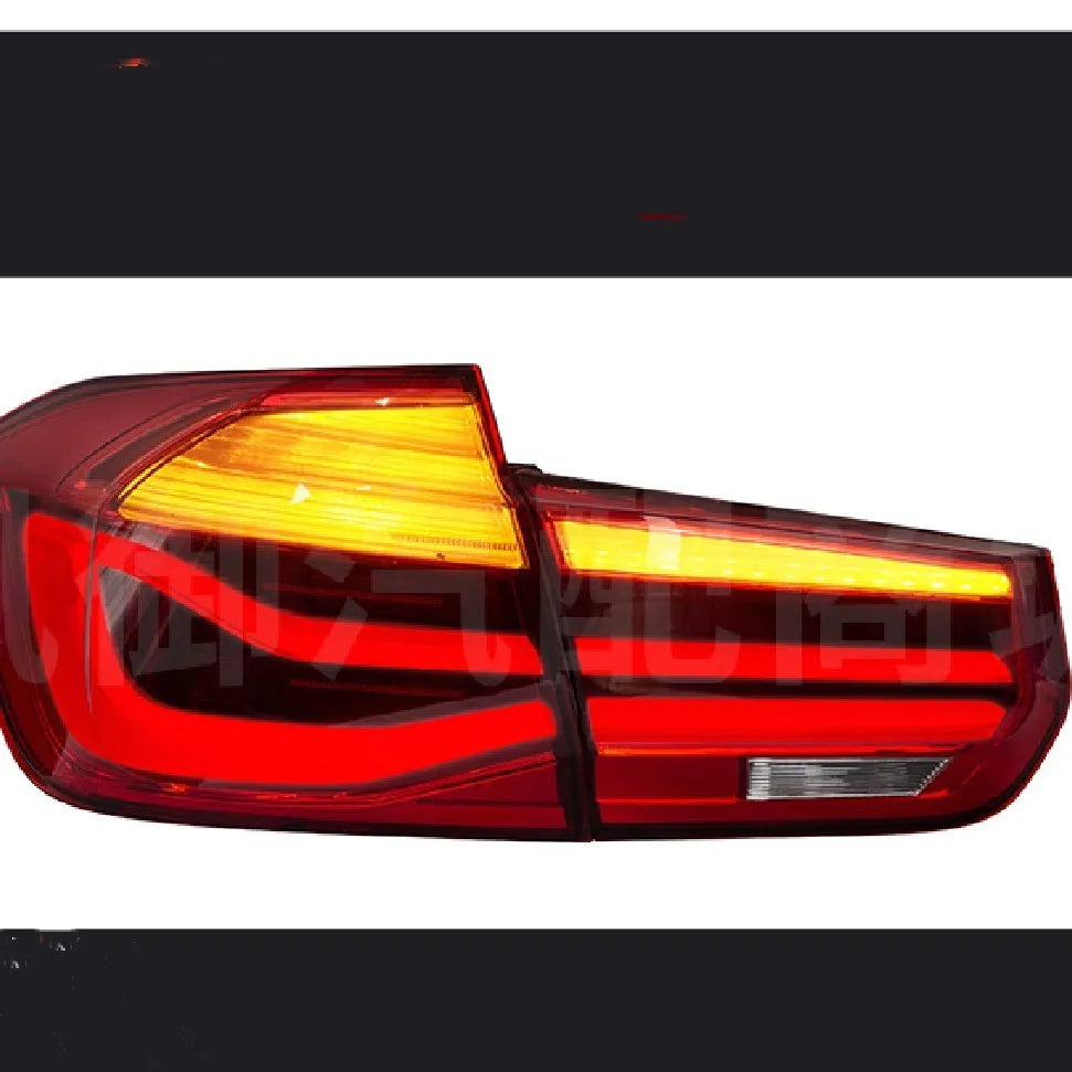 BMW 3 Series modified LED tail light assembly in red or smoked black finish for 2012-2015 models