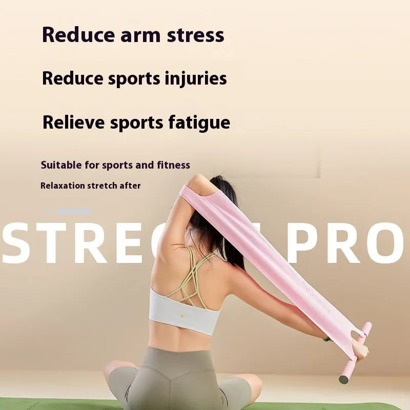 Yoga multi-function stretching tool for shoulder, back and hip flexibility in grey or pink