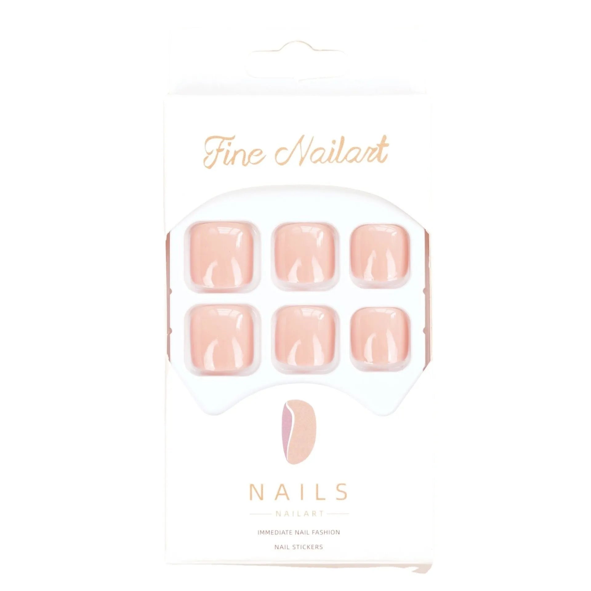 J-52 skin colour plastic false toenail stickers and glue set for cosmetic application.
