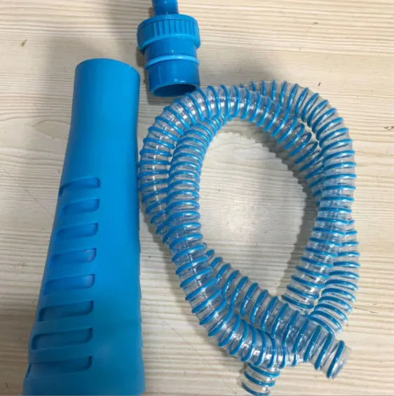 Blue 114cm suction pipe vacuum attachment with round head for washing machine dust cleaning