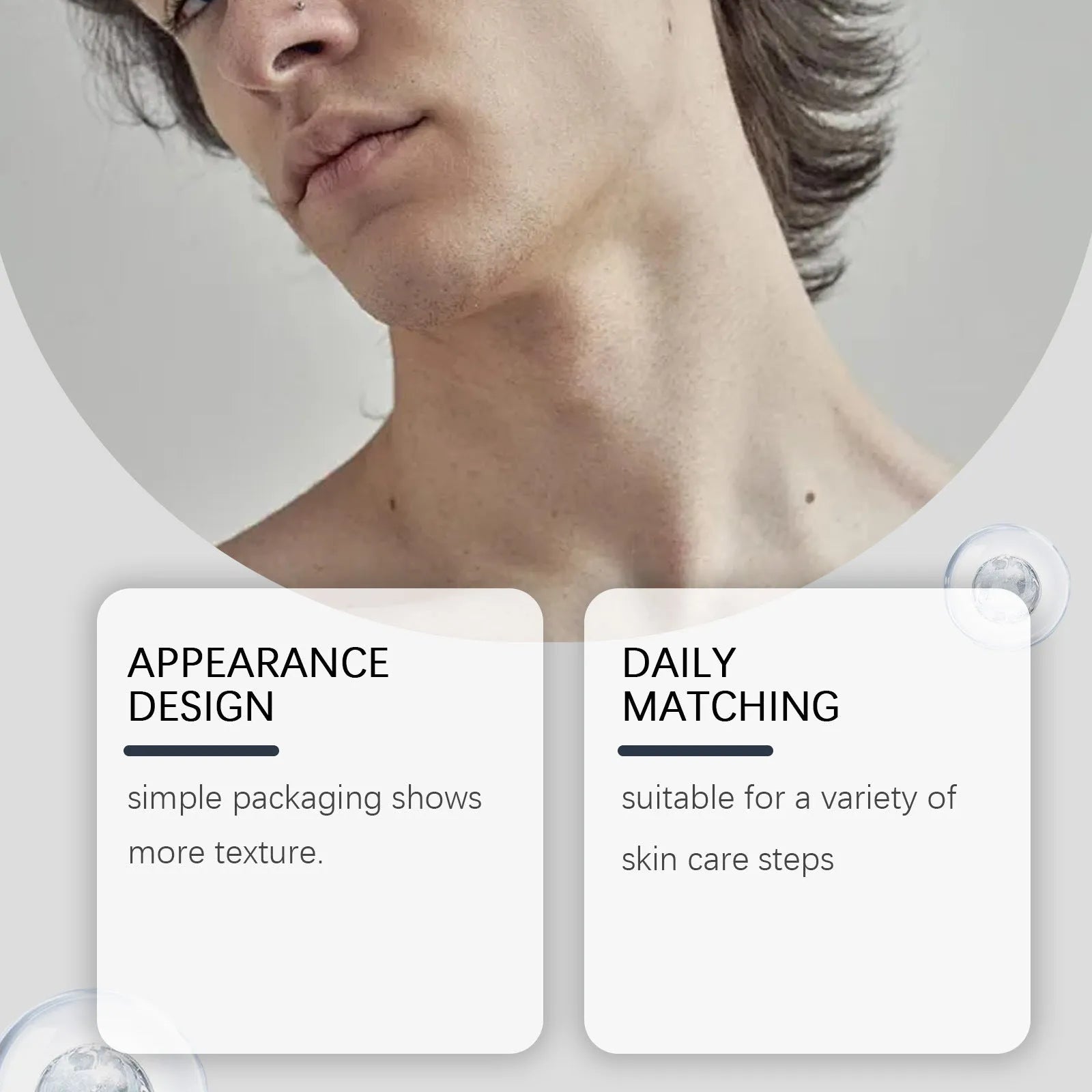 Men's neck stretch cream 50g jar with collagen and retinol ingredients