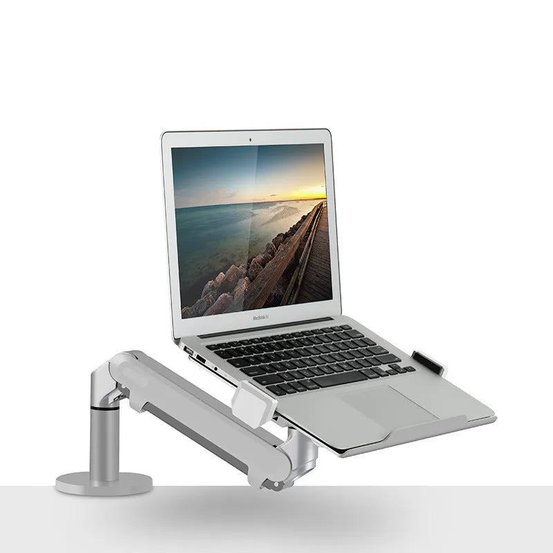Aluminium laptop cooling stand with hover design in silver colour