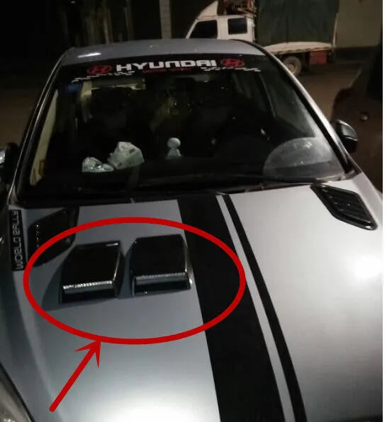 ABS plastic decorative car air vent grille for exterior styling in black, silver, or white colour.