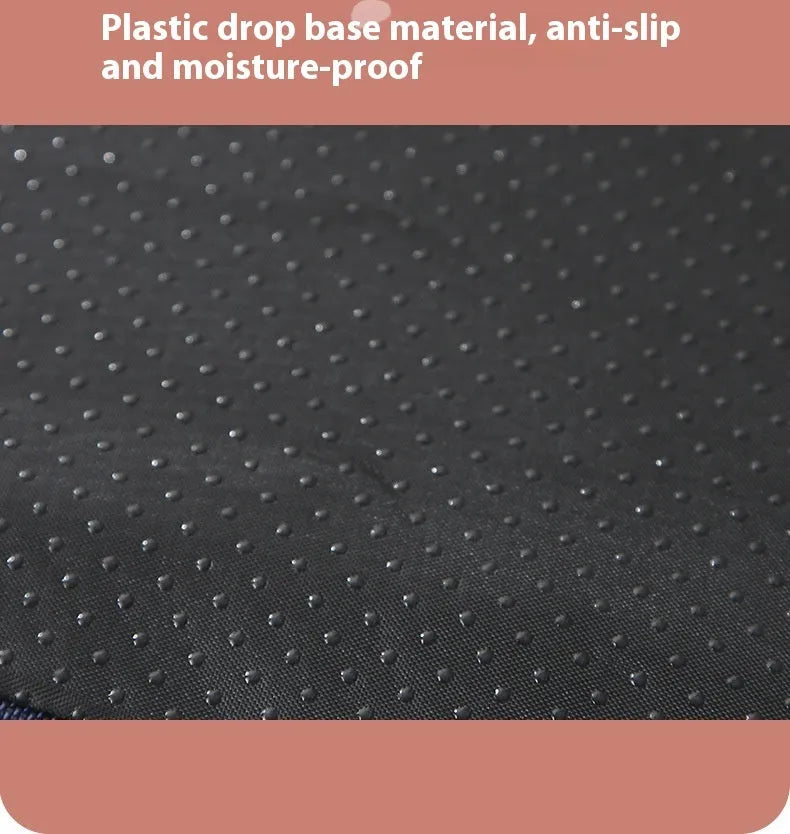 Brown removable washable dog pet mat with memory sponge cushion on wooden floor