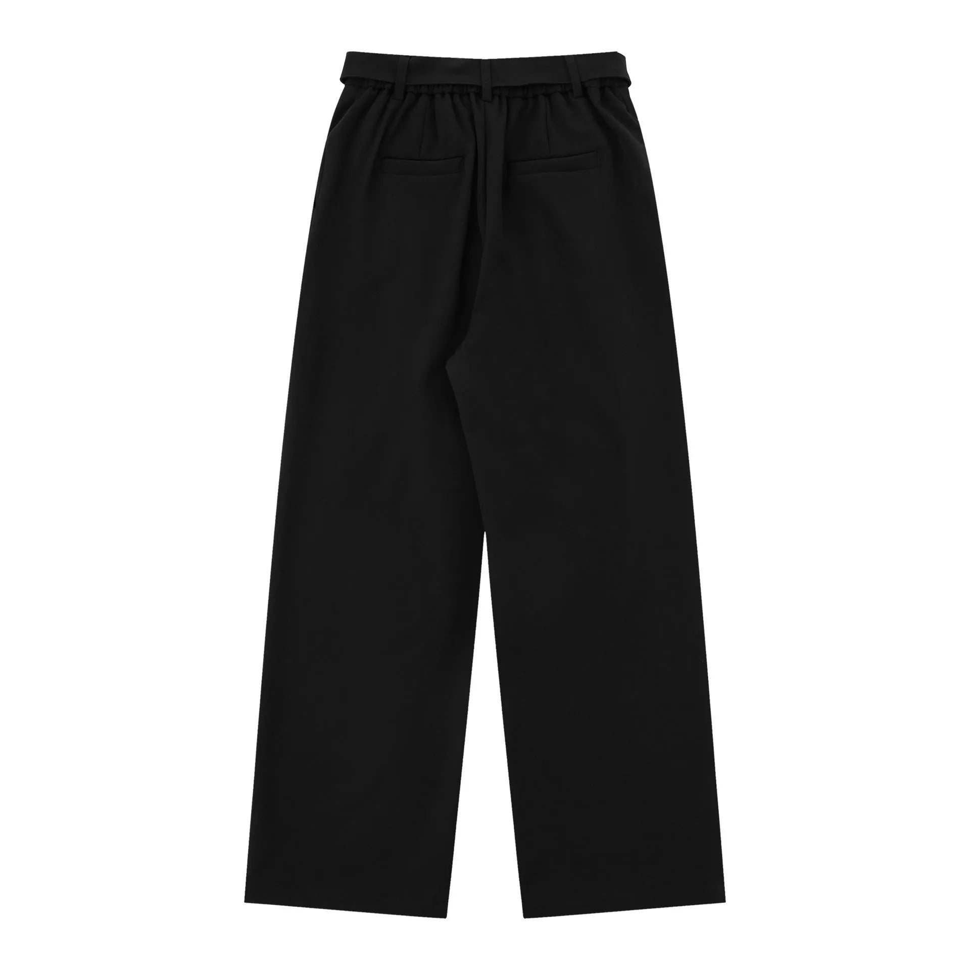 Loose high waist wide-leg trousers in black and brown polyester for women, S to XL sizes