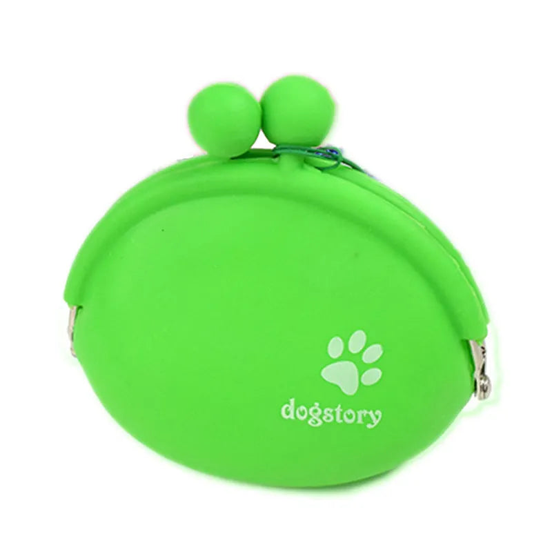 Silicone dog treat waist pouch with hook-and-loop closure in assorted colours