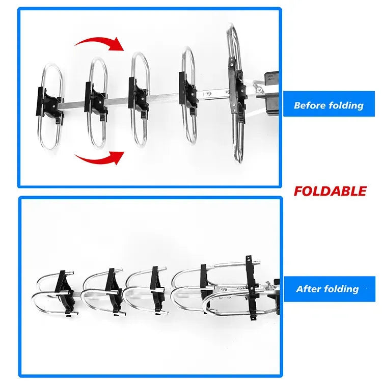 Rotatable outdoor digital TV antenna model GR-1002 with high gain elements for 470-862MHz reception