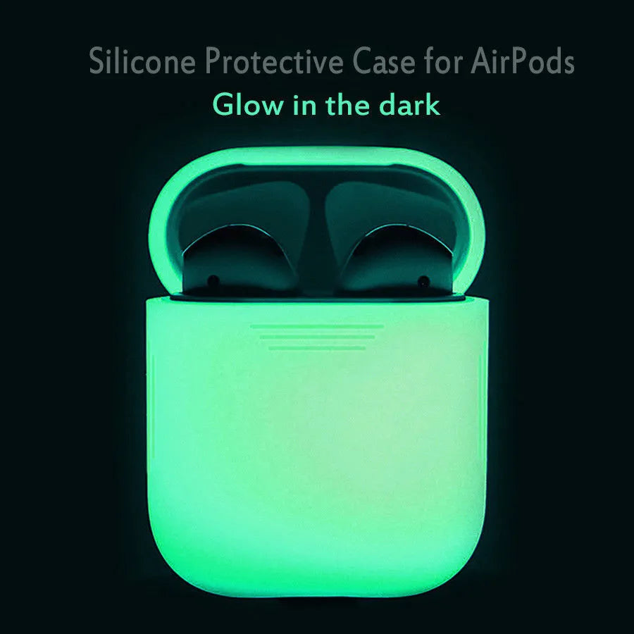 Luminous silicone flip-top protective case for Apple AirPods wireless earphones