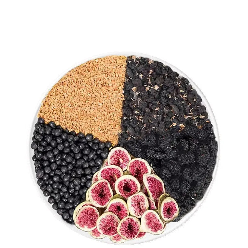 Black wolfberry mulberry herbal tea bags with flaxseed and fig in 120g package