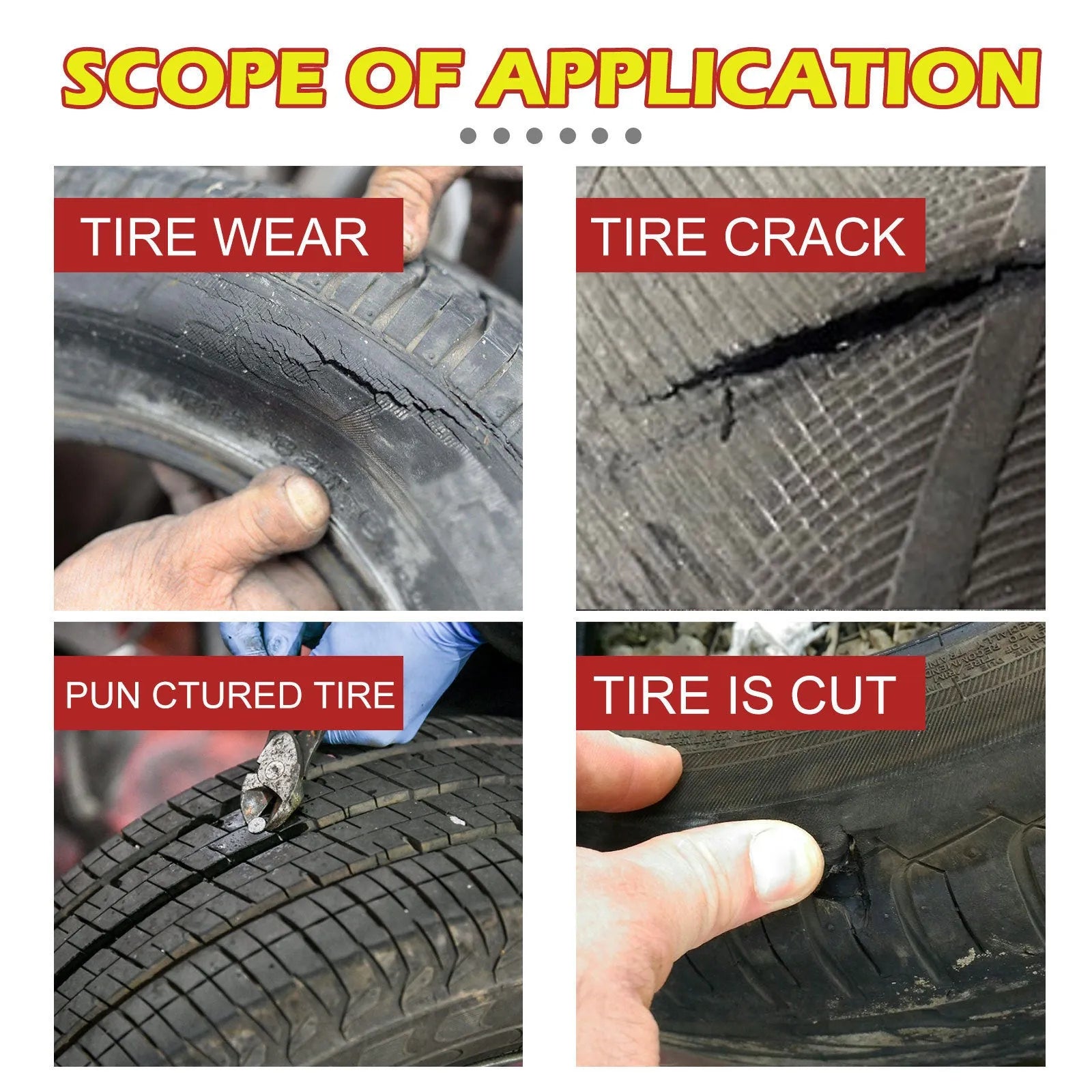 30ml bottle of car tire crack repair glue with acrylic resin and hydroxyethyl fiber