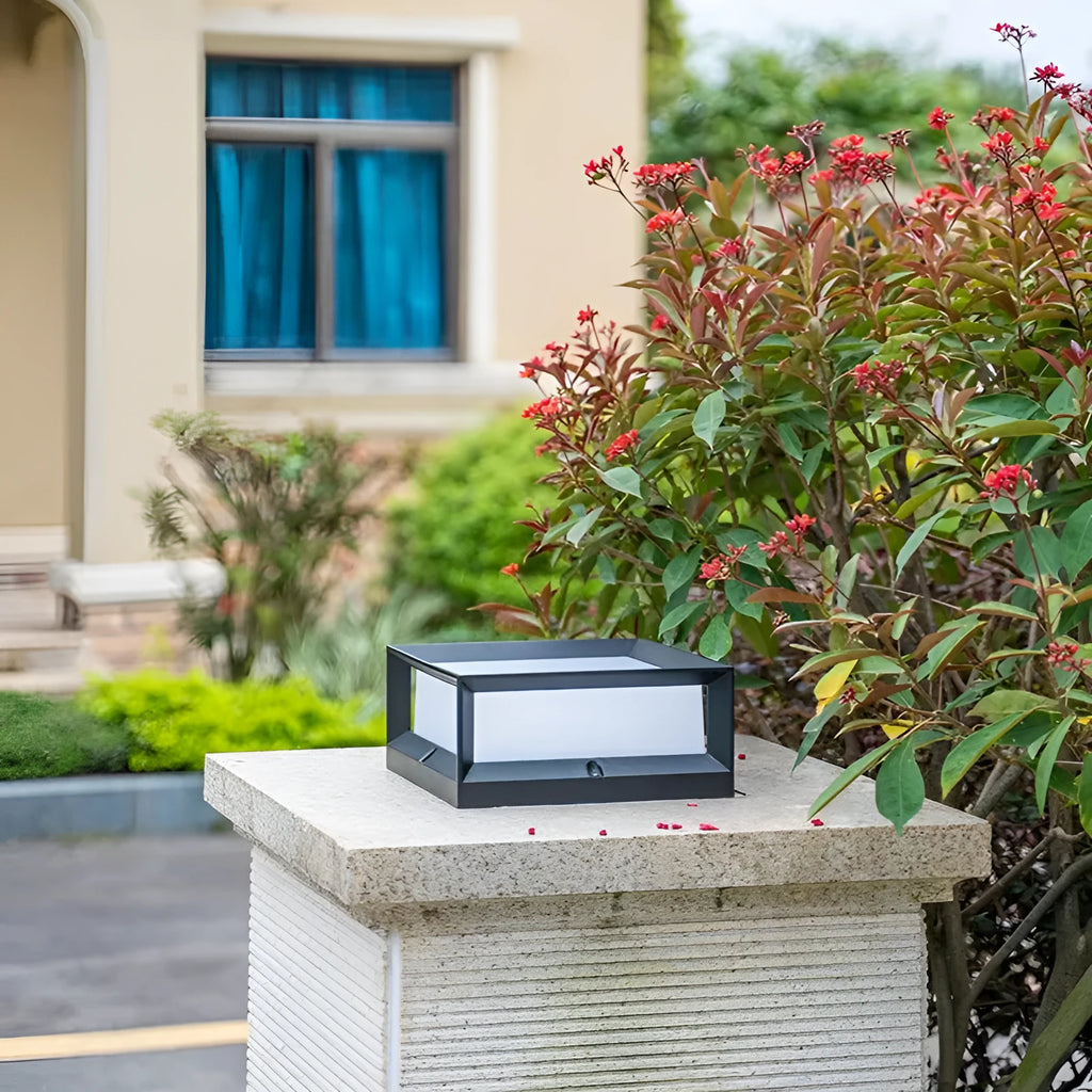 LED outdoor waterproof solar column light aluminium housing IP54 220x100mm and 270x130mm sizes