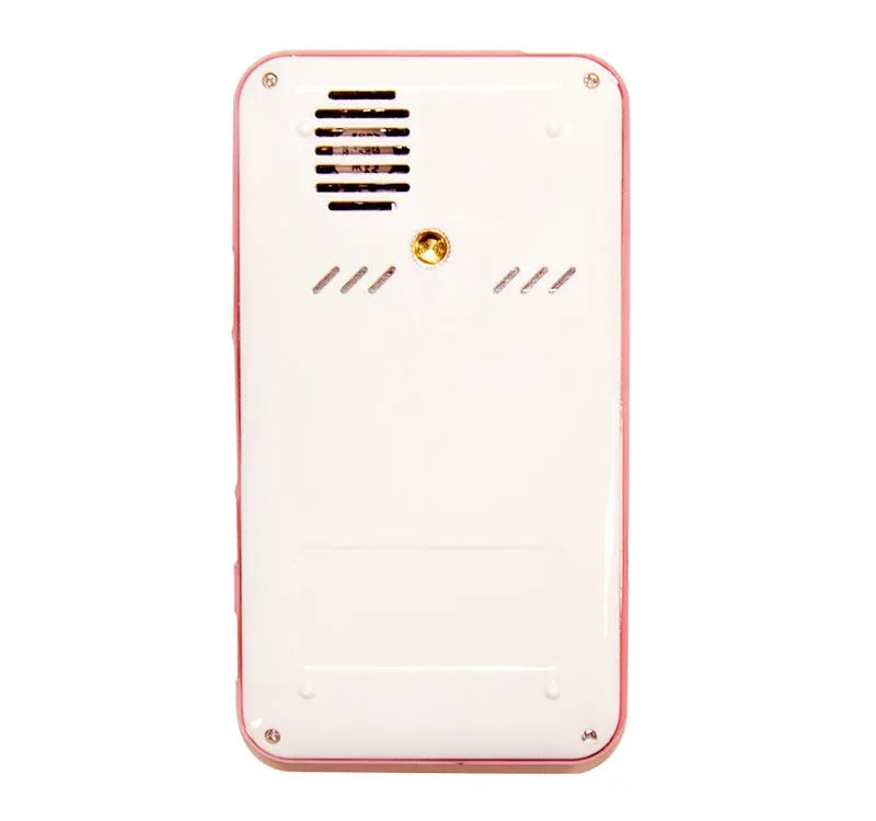 M6S miniature portable smart DLP Android projector in white rose gold showing compact dimensions
