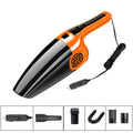 Black and orange car vacuum cleaner with cigarette lighter power cord, measuring 36cm long