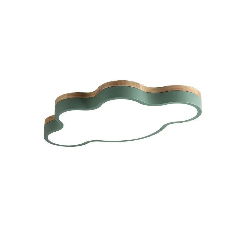 Modern simplicity cloud ceiling lamp with wooden-effect finish, 50x25cm or 63x35cm, LED white warm tri colour dimmable