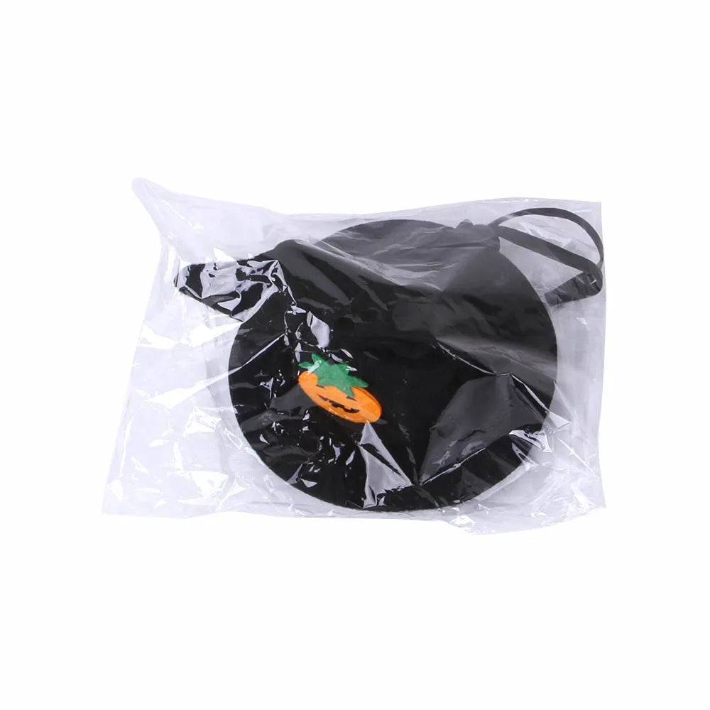 Cloth pumpkin Halloween hat for cats, free size, with embossing, available in multiple colour options