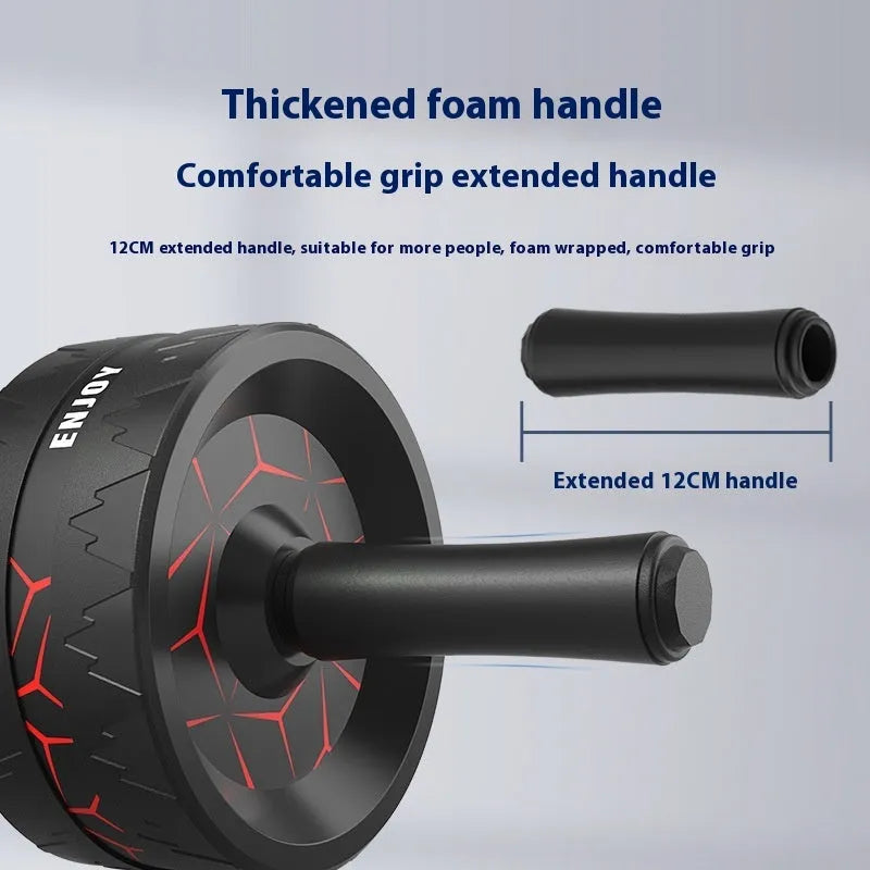 Wheel abdominal muscle roller fitness equipment with handles, available in flame red colour for core exercise