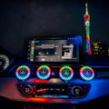 Car air vent aromatherapy diffuser with RGB LED lights mounted on vehicle air outlet