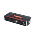 Black and red 12V vehicle emergency jump starter with 7800mAh battery capacity.