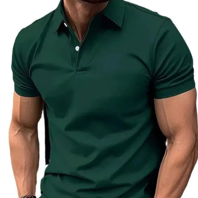 Men's slim fit short sleeve button-up shirt in cotton blend available in multiple colours