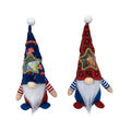Two faceless Rudolf baby doll Christmas ornaments measuring 32x12cm in suit design
