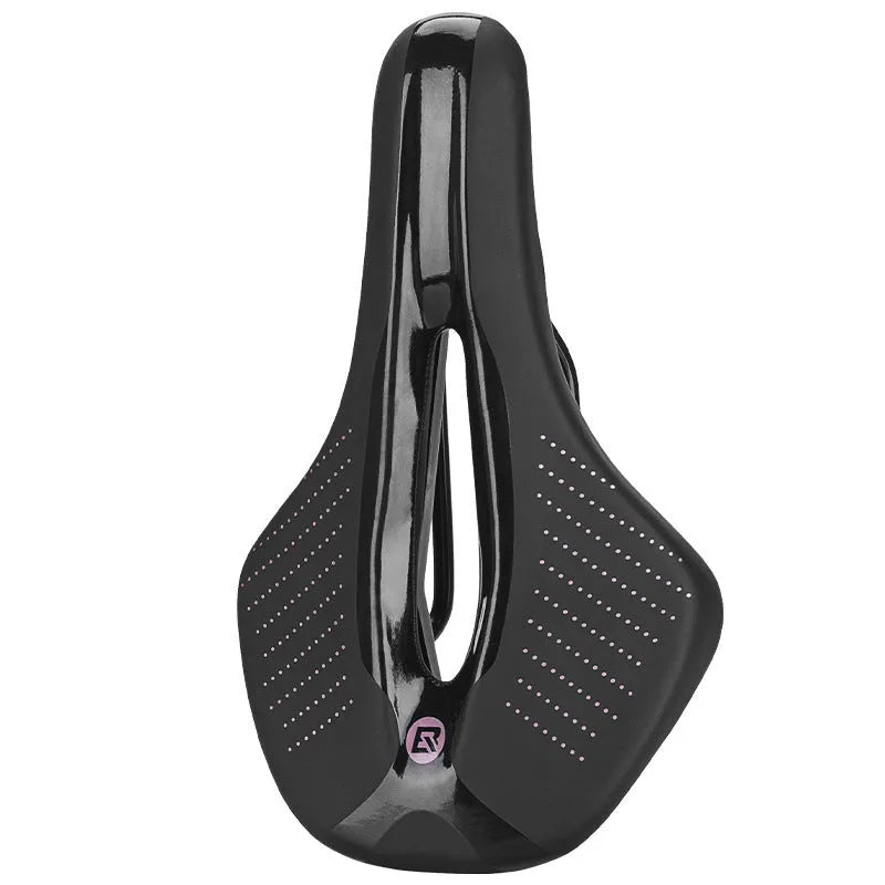 Black and pink mountain bike road bike seat cushion with PU foam and resin sponge padding in size M