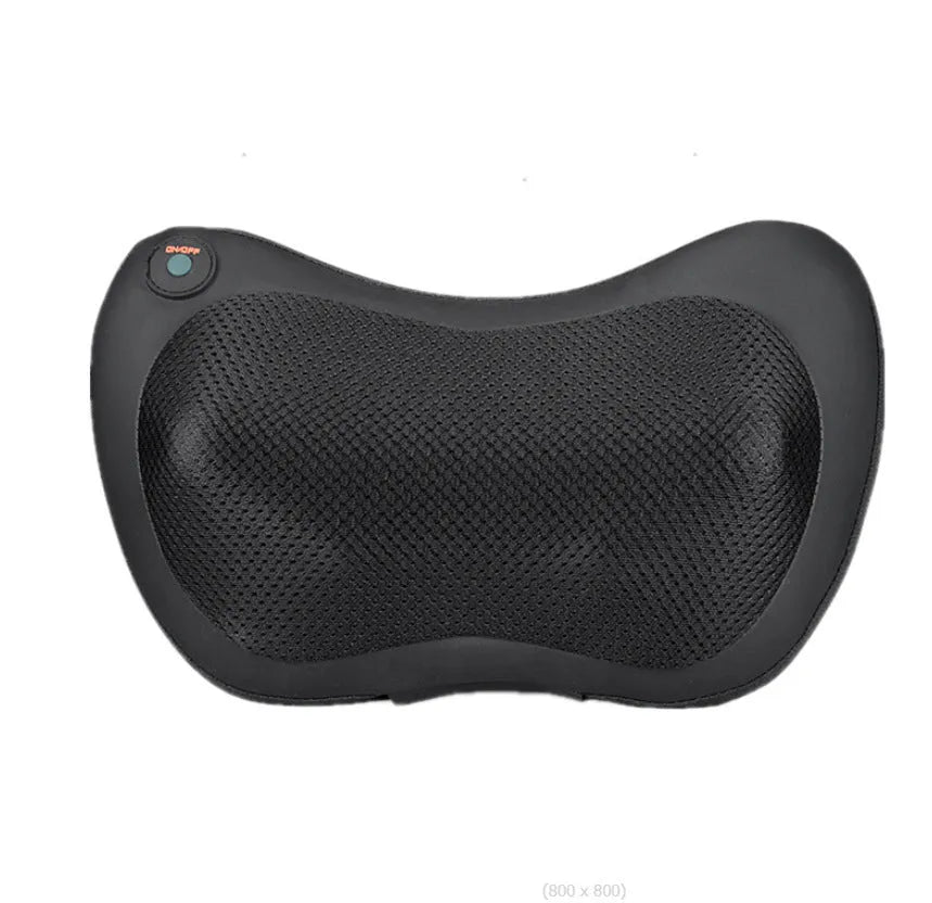 Smart shoulder neck massager pillow with 8 heads in genuine leather brown colour for car and home use