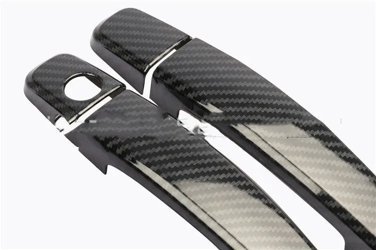 Carbon fibre pattern ABS door handle cover for Opel Vauxhall Astra H/J models.