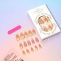 False nails with 3D cartoon flower pattern and detachable plastic armour pieces
