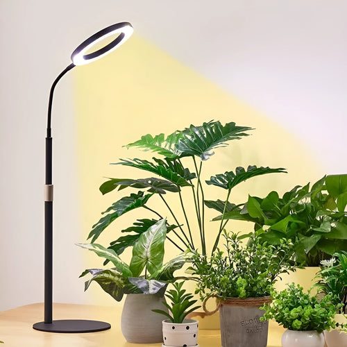 6-inch Angel Ring plant grow light on retractable floor stand with aluminium alloy construction