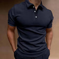 Men's button-front t-shirt in loose fit with short sleeves available in multiple colours