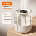 Beige large capacity USB humidifier with dual spray, display and night light