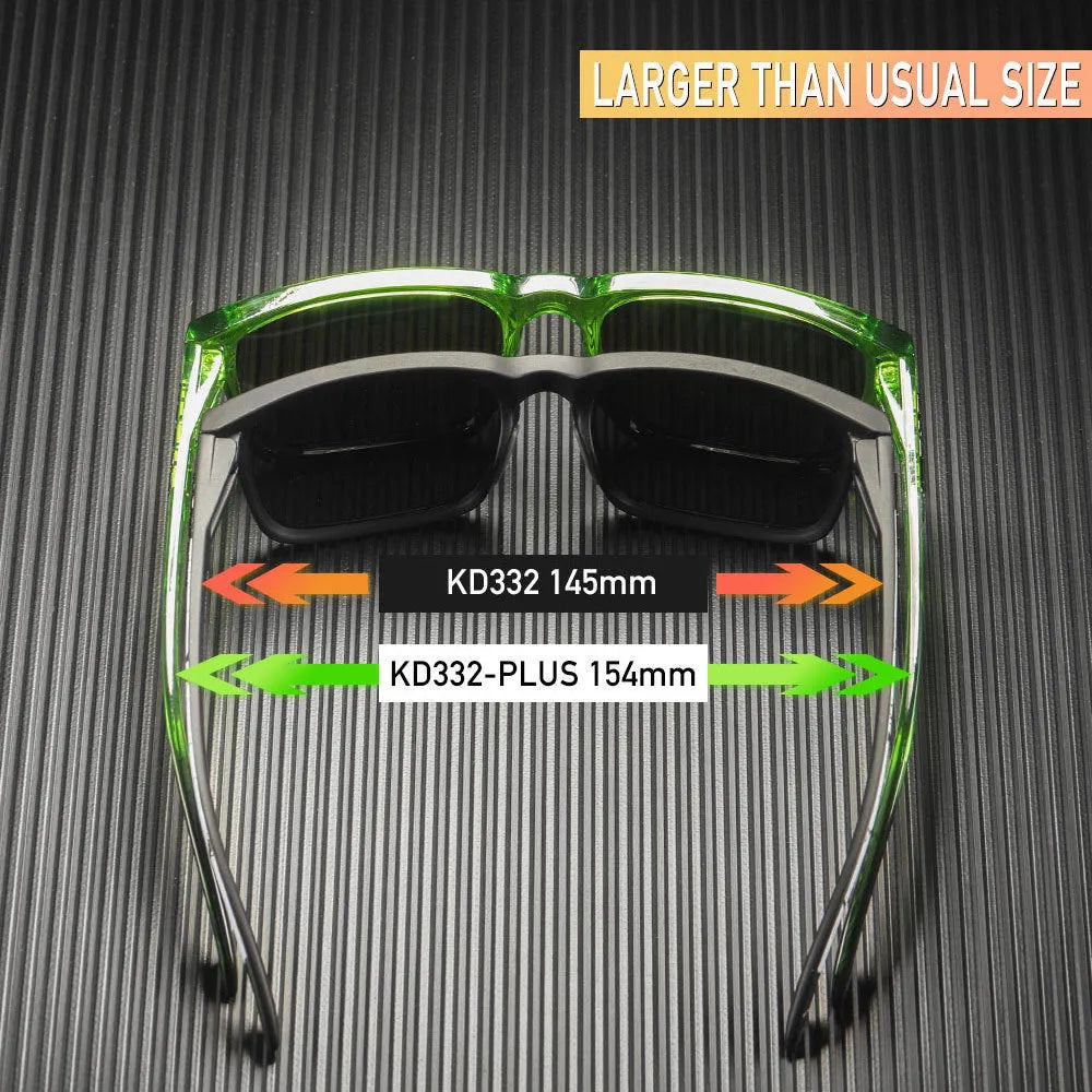 Polarized square sunglasses with TAC lens and PC frame in outdoor setting