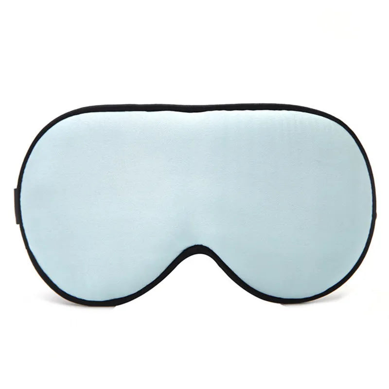 Double-sided mulberry silk eye mask with embroidered print in various colours measuring 22x11cm