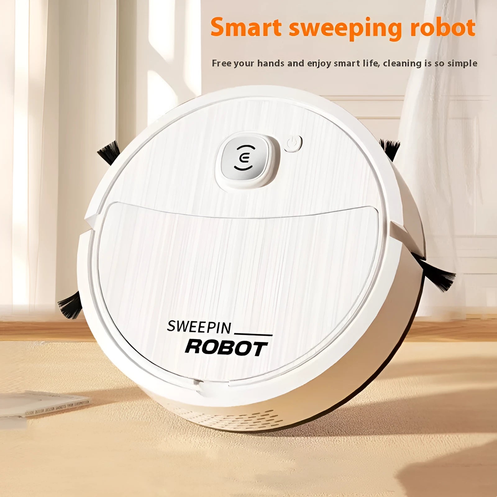 Mini sweeping robot home cleaning vacuum cleaner USB rechargeable in white, black, and violet colour options