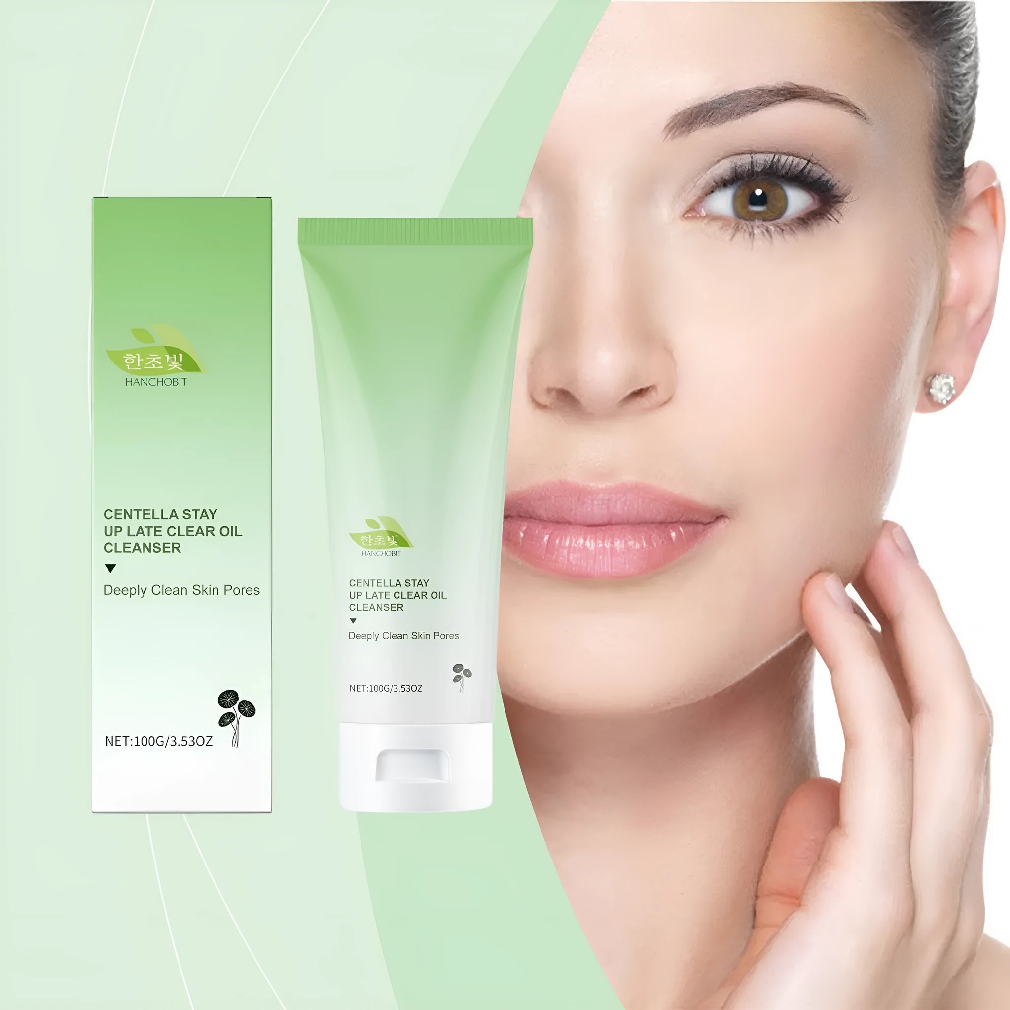 Centella Stay Up Late Clear Oil Cleanser 100g in a tube, oil-based formula with botanical extracts