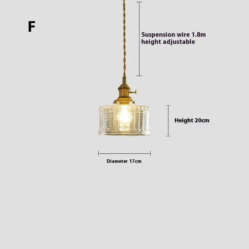 American retro small pendant light bedside droplight with 4W warm light, six colour options available