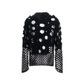 Black men's loose fit hoodie with pearl decorative trim on the hood, a pullover style for spring.