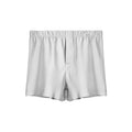 Loose-fitting cotton men's boxers in sea blue with mid waist on white background
