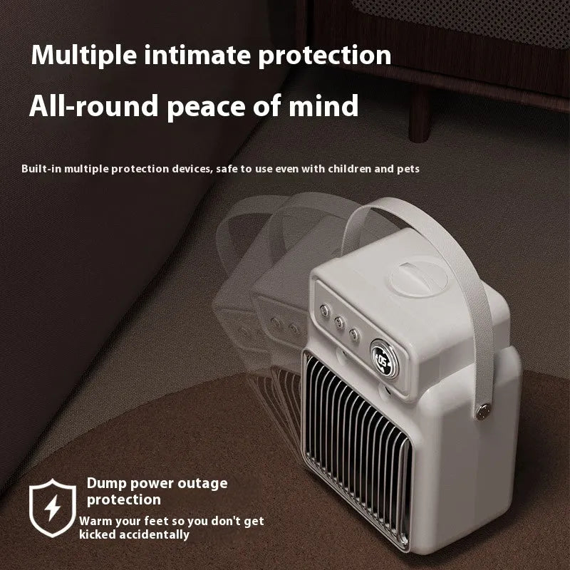 White 1200W 2 in 1 humidifying PTC room heater with spray mist, 19cm x 25cm, for office or bedroom use
