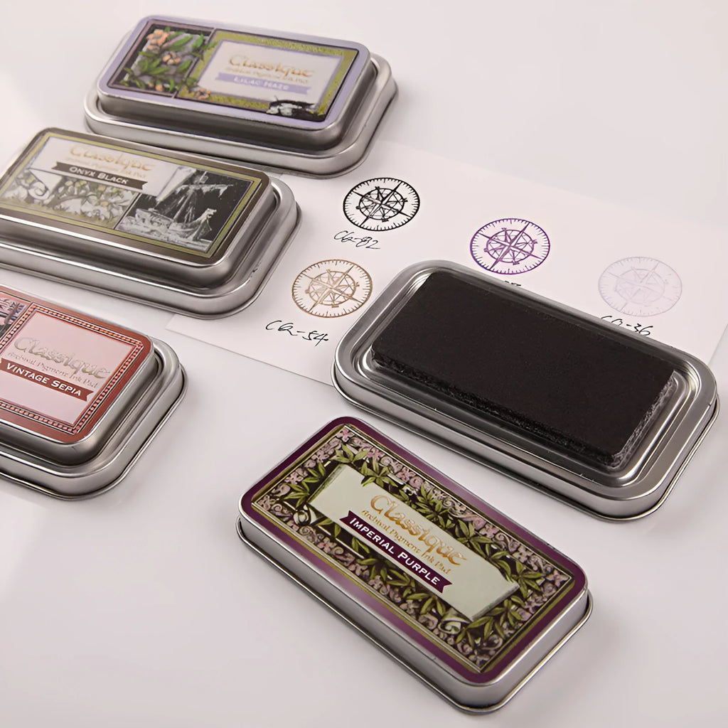 Rectangular oily ink pad for rubber stamps in five colour options