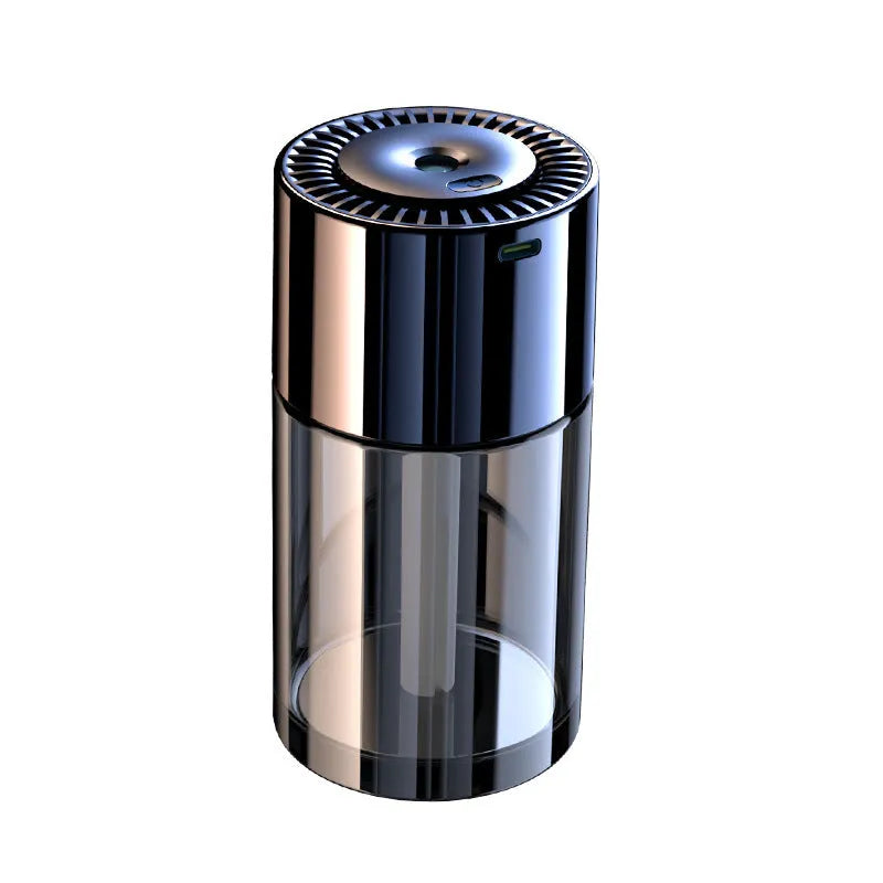 Plug-in USB spray perfume humidifier with glass base in a choice of six fragrance colours.
