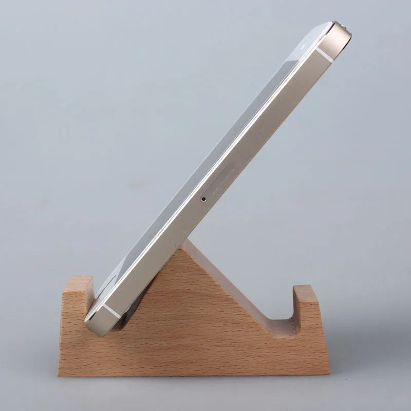 Beech wood mobile phone holder with resin animal design and coin slot