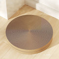 Round green cat scratching board with corrugated cardboard centre measuring 55cm diameter with replacement packs