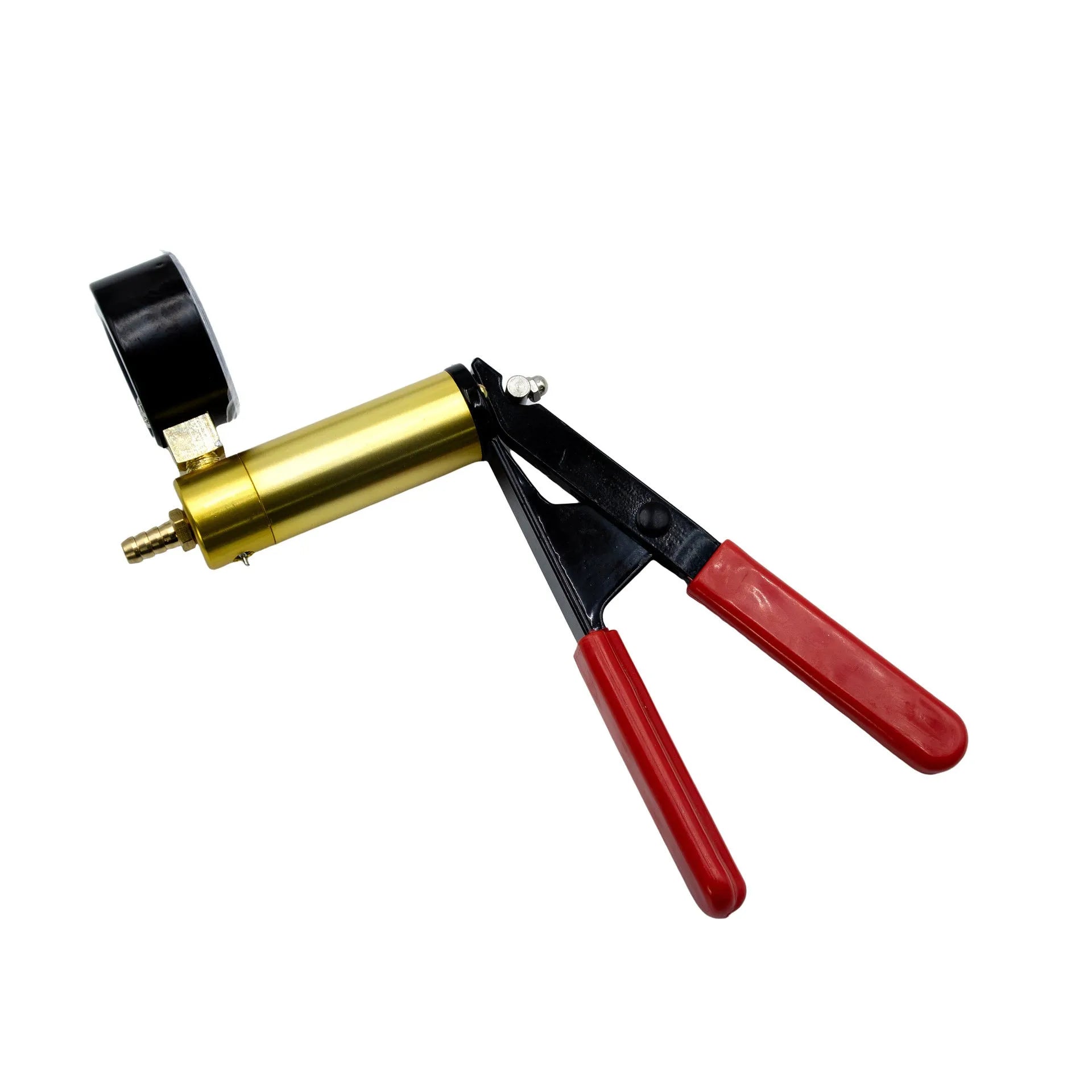Manual aluminium alloy vacuum air blow gun tool for car repair on a workbench.