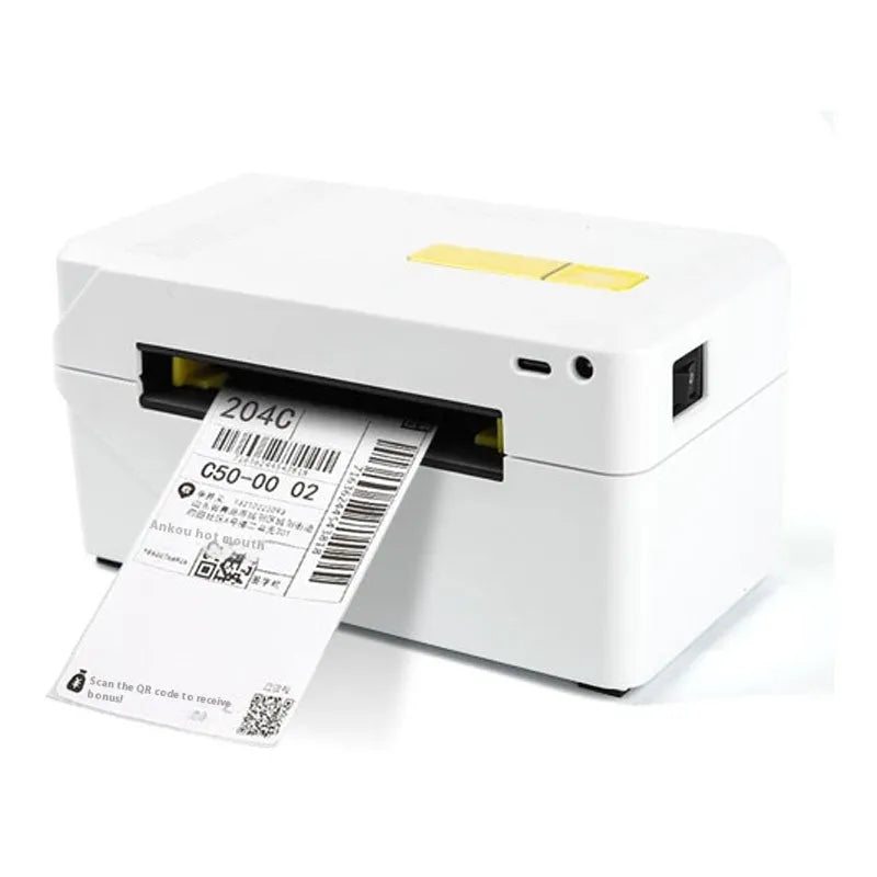 FlashLabel thermal express order printer for kupono shipping labels on a desk.