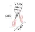 SUNFLOWER lightweight eyelash curler with A4 chrome scissor handle and tail on a plain background