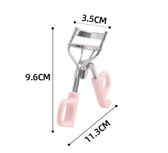 SUNFLOWER lightweight eyelash curler with A4 chrome scissor handle and tail on a plain background
